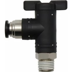 8mm Air Hose Connector And 1/4 Inch Thread, Pneumatic Connector, Black Right Angle Air Flow Control Valve, Can Be Used To Control Pipeline Gas