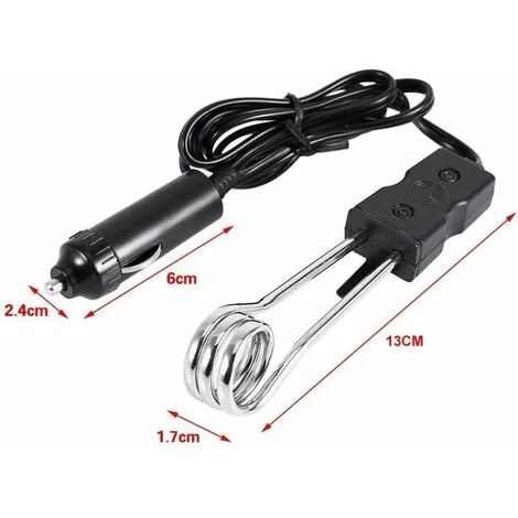 24V Immersion Water Heater Mini Portable Electric Car Immersion Heater Water Heater Traveling Camping Picnic Immersion Heater For Hot Water, Coffee Or Tea - Image 3