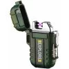 Waterproof Outdoor Windproof Lighter Double Arc Lighter Electric Lighters USB Rechargeable - Flameless - Plasma Cool Lighters For Camping, Hiking, Adventure, Survival Tactical Gear