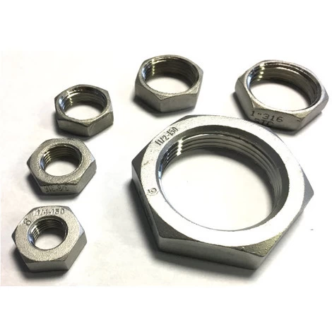 BSP 1/4" Hexagon Lock Nut / Back Nut T316 (A4) Marine Grade Stainless Steel - Parallel Threads (BSPP / G Thread)