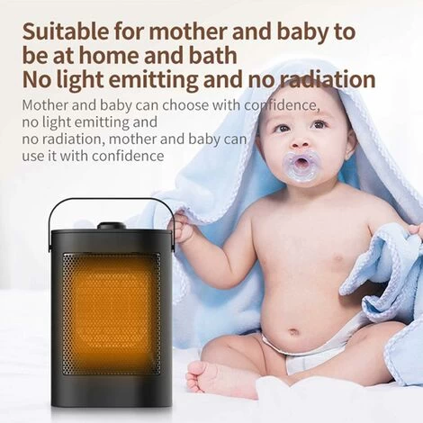 MUFF Fan Heater, Small Portable Electric Heater, Bathroom Fan Heater,with Remote Control,HQ-YND-900D - Image 3