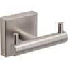 Croydex Wall Mounted Chiswick Double Robe Hook Stainless Steel, Brushed Nickel