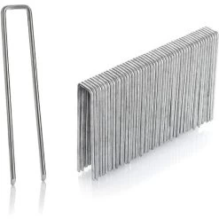 Set Of 100 Galvanized Stainless Steel Fixing Stakes H150mm, L25mm, Ø2.9 Mm