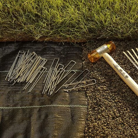 Set Of 100 Galvanized Stainless Steel Fixing Stakes H150mm, L25mm, Ø2.9 Mm - Image 4