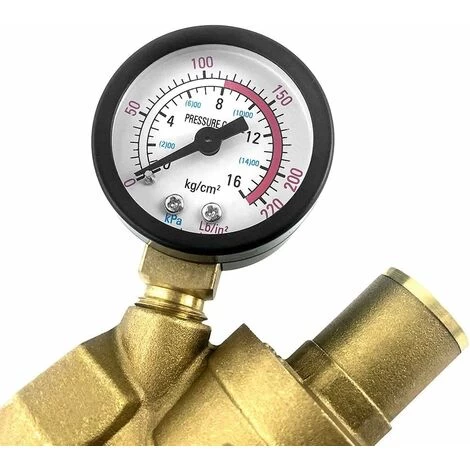 RV Water Pressure Regulator Brass - Adjustable Pressure Reducer Valve W Gauge 3/4, And Inlet Screened Filter DN20 Brass Water Pressure Reducer With Pressure Reducer Valve - Image 4