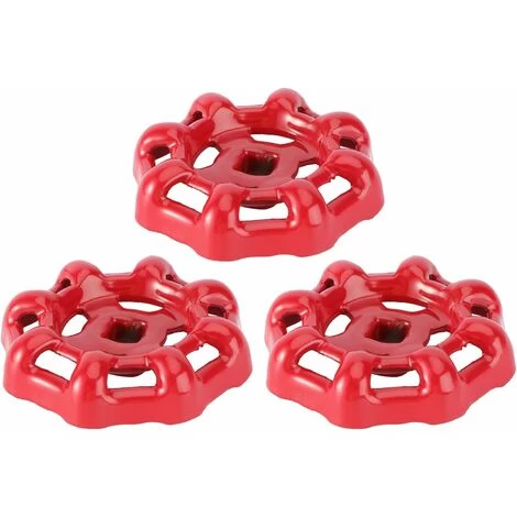 Valve Handwheel Red Iron Valve Handle Ball Valve Shut Off Valve Water Pipe Valve Upper Part Handle 7x7mm 3pcs