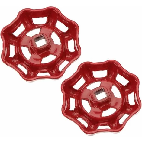 2pcs Red 7x7mm Iron Valve Handwheel Upper Part Handles For Shut Off Valve Angle Seat Valve Straight Seat Valve Seat Valve Water Pipe