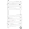 Prefilled Bathroom Flat Panel Thermostatic Electric Heated Towel Rail Warmer Radiator 650x400mm 400W White