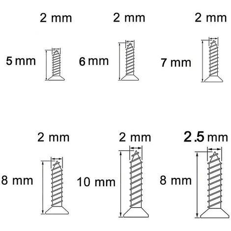 1200 Assortment Small Steel Flat Head Wood Screws 5mm 6mm 7mm 8mm 10mm Gold Small Wood Screws With O - Image 2