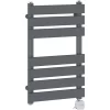 Flat Panel Electric Heated Towel Rail Prefilled Bluetooth Thermostatic Sand Grey 650x400mm 400W