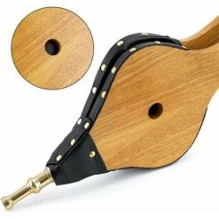 Fireplace Bellows 15.5 X 7 Large Wooden Fire Pit Blower Bellows Cast Iron Nozzle For Outdoor Camping Bbq Grill Fireplace Bellows Pump Barbecue Bellows Fire Tools Accessories With Hanging Strap