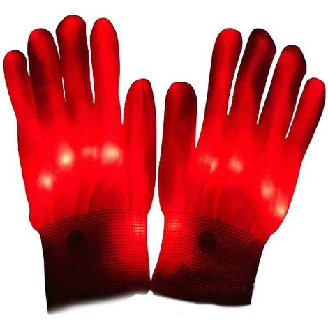 Electro LED Finger Flashing Gloves Light Up Lighting Glow Xmas Rave PartyBlue - Image 3