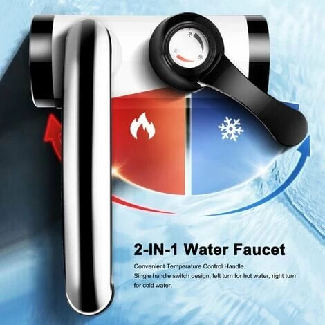 MUFF 3000W Instant Hot Water Faucet Electric Water Heater Tap With LED Digital Display Kitchen Bathroom Water Heating Faucet IPX4 Waterproof 360° Rotatable 220V - Image 5