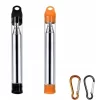 2 Pieces Telescopic Blow Tube Bellows Pocket Stainless Steel Fire Blower Portable Camp Tool With Carabiner For Camping Picnic Hiking BBQ Chuihuoguan