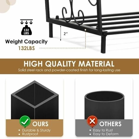 Firewood Log Rack Heavy-Duty Wood Storage Holder Firewood Storage Rack Fireplace - Image 2