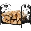 Firewood Rack Steel Log Holder Exquisite Leaf Patterns Wood Storage Stacker