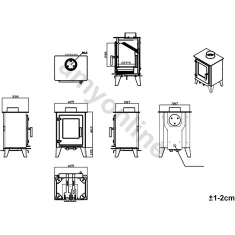 5KW Multifuel Stove Log Burner Heating Fireplace Defra Approved Eco Design - Image 5