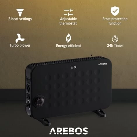 AREBOS Portable Convector 2000 W Heater Electric Heater - Image 3