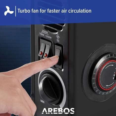 AREBOS Portable Convector 2000 W Heater Electric Heater - Image 5