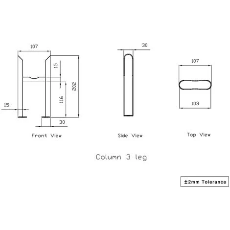 Warmehaus Traditional Radiator Floor Mounting Legs 2PC Set 3 Column Black - Image 3