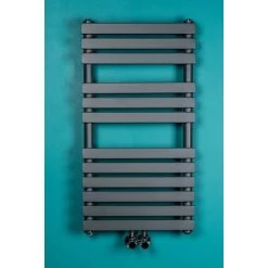 Warmehaus Hedmark Flat Panel Heated Towel Rail Radiator Ladder Style Bathroom Radiator Rad Anthracite 850 X 450mm