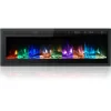 40inch Electric Fireplace 900W/1800W Insert Wall Mounted Freestanding Heater Metal Panel Heater Colorful Flame Remote Control With Crystal