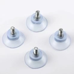 4Pcs Rubber Suction Cup Replacements For Glass Table Wall Top With 8mm Screw Transparent, Strong And Durable