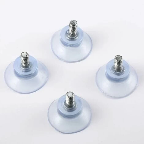 4Pcs Rubber Suction Cup Replacements For Glass Table Wall Top With 8mm Screw Transparent, Strong And Durable