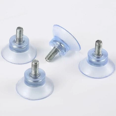 4Pcs Rubber Suction Cup Replacements For Glass Table Wall Top With 8mm Screw Transparent, Strong And Durable - Image 2