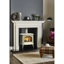 Gazco Huntingdon 40 Gas Stove, Matt Ivory, Clear Door, Conventional Flue, Natural Gas