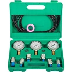 VEVOR Hydraulic Pressure Test Kit 25/40/60Mpa 8600PSI Hydraulic Pressure Tester Test Kit 3 Pressure Gauge 3 Test Hose 6 Couplings For Excavator Machinery