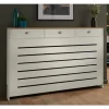 Cream Radiator Cover Cabinet Traditional Modern MDF Wood Horizontal Shelf Large