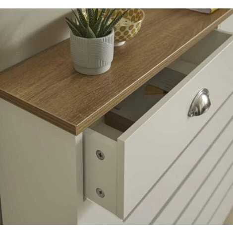 Cream Radiator Cover Cabinet Traditional Modern MDF Wood Horizontal Shelf Large - Image 3
