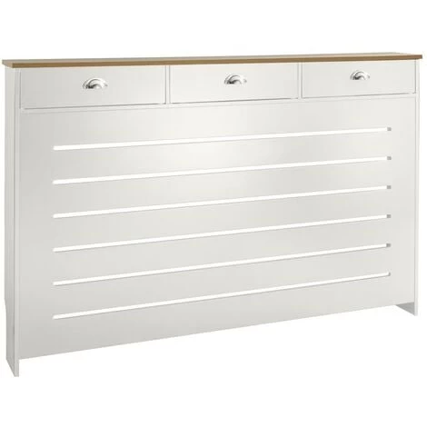 Cream Radiator Cover Cabinet Traditional Modern MDF Wood Horizontal Shelf Large - Image 5