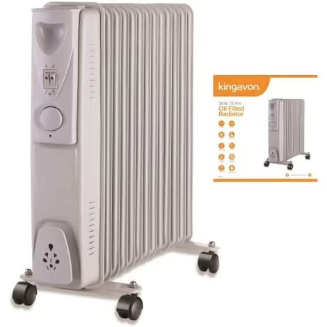 Marco Paul Radiator Heater 3000w 13 Fin White Oil Filled Radiator With 3 Heat Settings Portable Energy Efficient Electric Heater Small Compact Floor Standing Room Heater With Adjustable Heat Control - Image 2