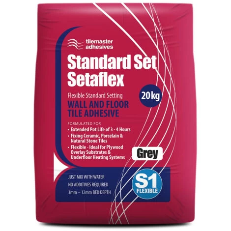 Tilemaster Setaflex Grey 20kg Standard Set Tile Adhesive