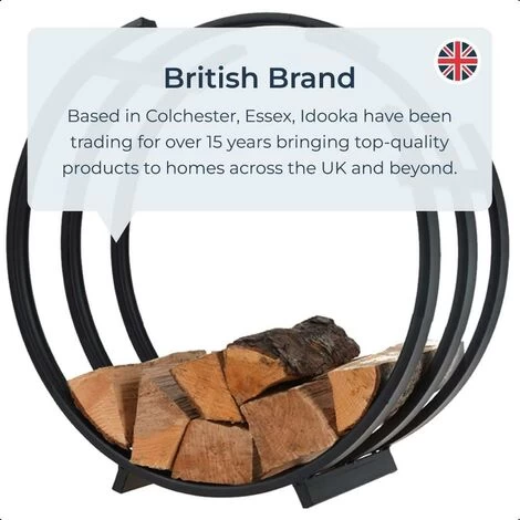 Idooka Circular Round Log Basket Storage Outdoor Indoor Fireplace Accessories Store - 8200380 - Image 5