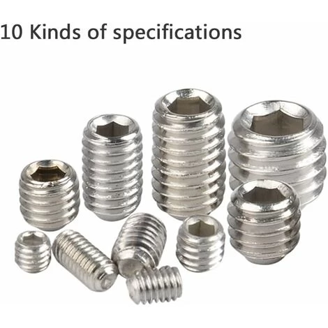 200Pcs Allen Screws Stainless Steel Hexagonal Grub Screws Set Metric Professional Metal Accessories M3 M4 M5 M6 M8 - Image 4