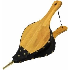 Wood Fireplace Bellows - Indoor Large Manual Air Blower - Portable Fireplace Tool With Hanging Hook For Chimney Fire Pit