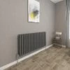 Sky Oval Column Radiator 600x1180mm Anthracite Horizontal Radiator Double Modern Central Heating Radiators Designer Radiators