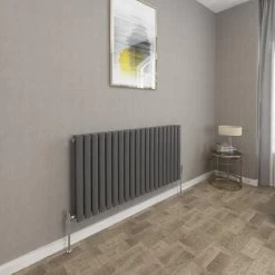 Sky Oval Column Radiator 600x1180mm Anthracite Horizontal Radiator Double Modern Central Heating Radiators Designer Radiators