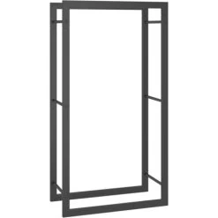Firewood Rack Matt Black 50x28x94 Cm Steel VidaXL
