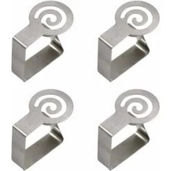 Thickened Tablecloth Clip Stainless Steel Adjustable Tablecloth Clip Non-slip Tablecloth Clip Table Cover Clamps Outdoor And Indoor Spiral Pattern For Outdoor Tablecloth 4 Pcs