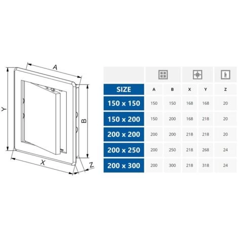 150x200mm ABS Brown Plastic Durable Inspection Panel Hatch Wall Access Door - Image 2