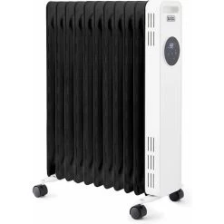 Black & Decker Black + Decker BXRA43015GB Oil Filled Radiator With Remote Control, LED Display, 3 Heat Settings And 2.3kw Power In Black & White