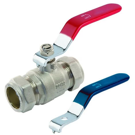 Beck Lever Valve 22mm Red/Blue