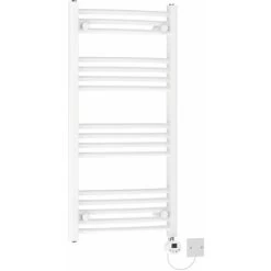 Prefilled Curved Electric LCD Display Thermo Heated Towel Radiator White 1000x500mm 400W