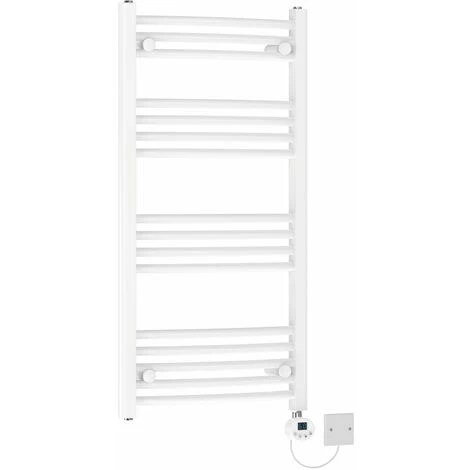 Prefilled Curved Electric LCD Display Thermo Heated Towel Radiator White 1000x500mm 400W