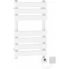 White Flat Panel Electric LCD Display Thermo Heated Towel Radiator Prefilled 650x400mm 300W