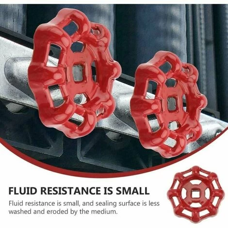 Red Iron Valve Handwheel 7x7mm Top Shutoff Valve Handles Angle Seat Valve Straight Seat Valve Straight Seat Valve Water Pipe - Image 3